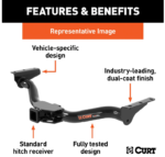 Ford E-Series E-150, E-250, E-350 Superduty Class 4 Curt Trailer Hitch - Image 5