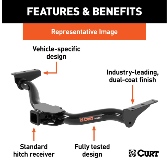 Ford E-Series E-150, E-250, E-350 Superduty Class 4 Curt Trailer Hitch - Image 5