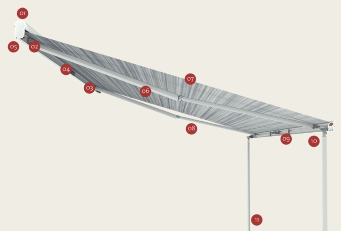 ford-transit-fiamma-f45-polar-white-awning.png Ford Econoline Manual Crank Awning - F45s Titanium Model - Image 3