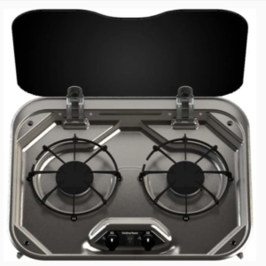 Ford Econoline Cooktop Suburban Stainless Steel 2-Burner Drop-In Battery Spark Cooktop w/ Glass Cover