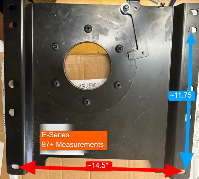 1997+ Ford Econoline Van Swivel Seat Base Adapter E150 | E250 | E350 | E450 for Passenger or Driver - Image 2