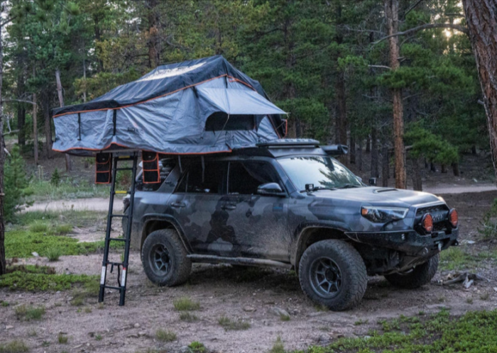 SUV Roof-Top-Tent-with-Annex This is an image of the product for sale, that shows how it is utilized