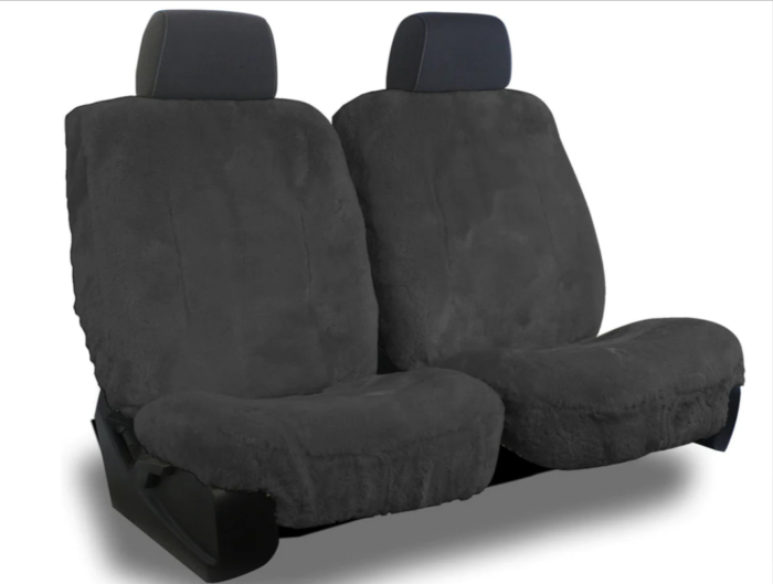 Ford-Econoline-Sheepskin-Seat-Cover This is an image of the product for sale in the color charcoal