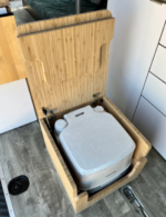 Ford E-Series camper toilet solution Space-saving cabinet