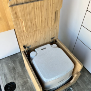 Ford E-Series camper toilet solution Space-saving cabinet