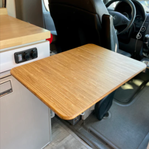 Sleek bamboo table for vans