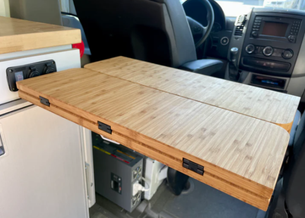 Ford Econoline Folding Table Folding Bamboo Lagun Table 3/4" Thick For Camper Vans and RVs