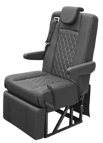 Easy Installation of Seat Bed: Quick installation process of the seat bed into a Ford Econoline van with multiple mounting options.